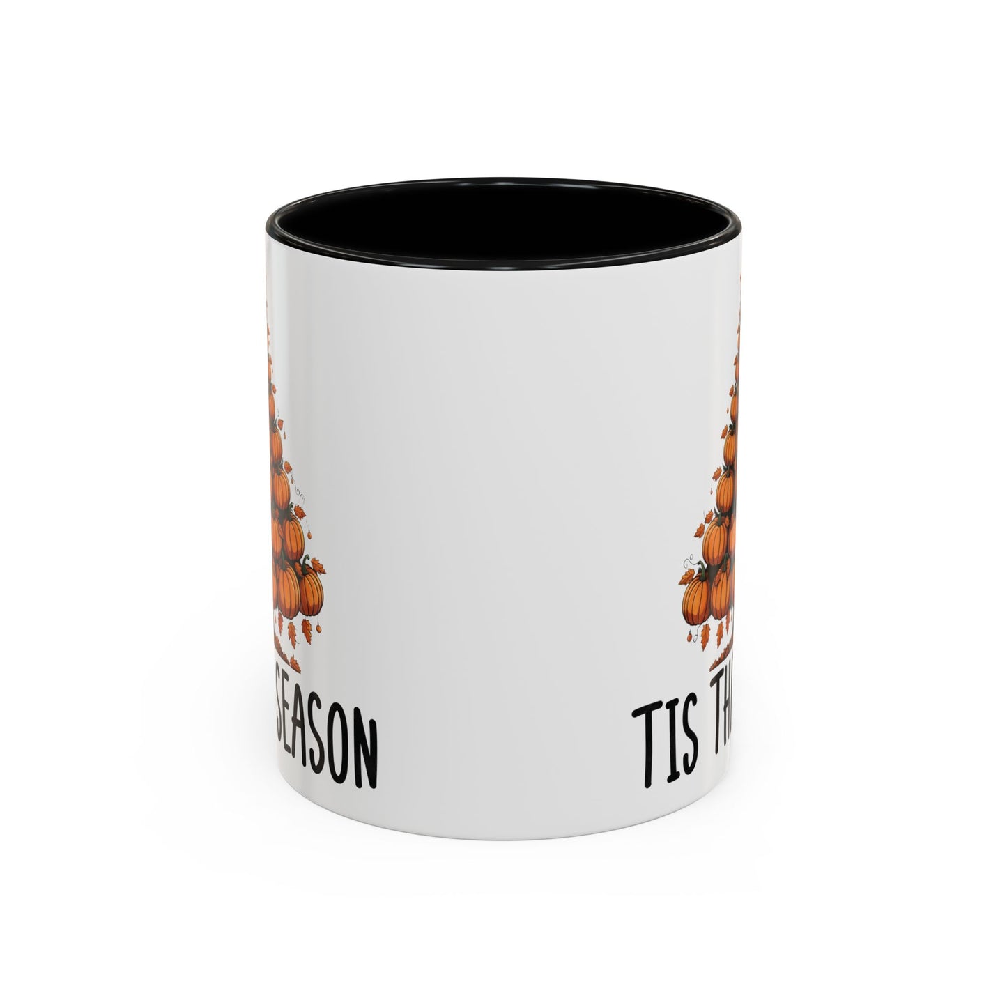 Tis the Season Pumpkin Tree Mug | 11oz and 15oz Ceramic Coffee Cup | Festive Fall & Holiday Design