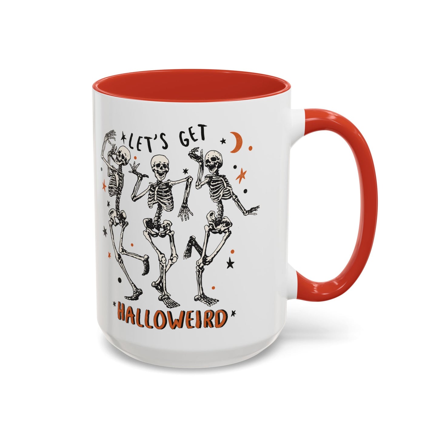 Lets Get Halloweird Halloween Mug | Dancing Skeleton Design | Funny Spooky Coffee Mug | Fall Drinkware | Unique Halloween Gift