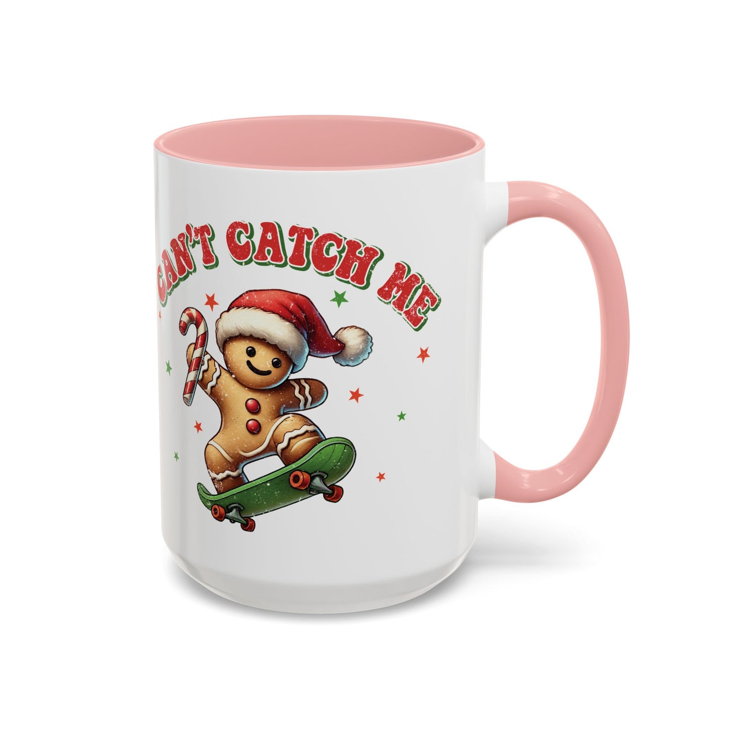 Can't Catch Me Gingerbread Mug - Fun Holiday Skateboarding Gingerbread Design - Perfect for Christmas Cheer