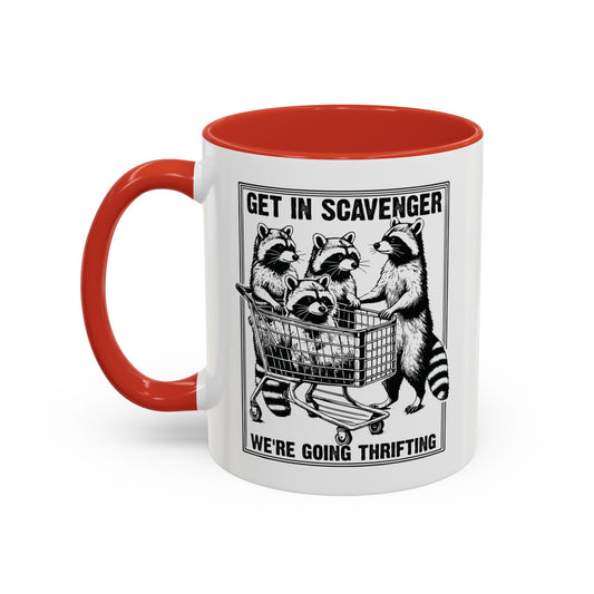 Get in Scavenger We're Going Thrifting Mug - Funny Raccoon Design - Perfect for Thrift Lovers