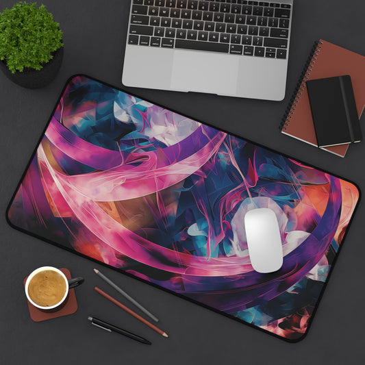 Vibrant Abstract Swirls Desk Mat | Colorful Neoprene Mouse Pad | Anti-Slip Office Desk Mat | 3 Sizes Available