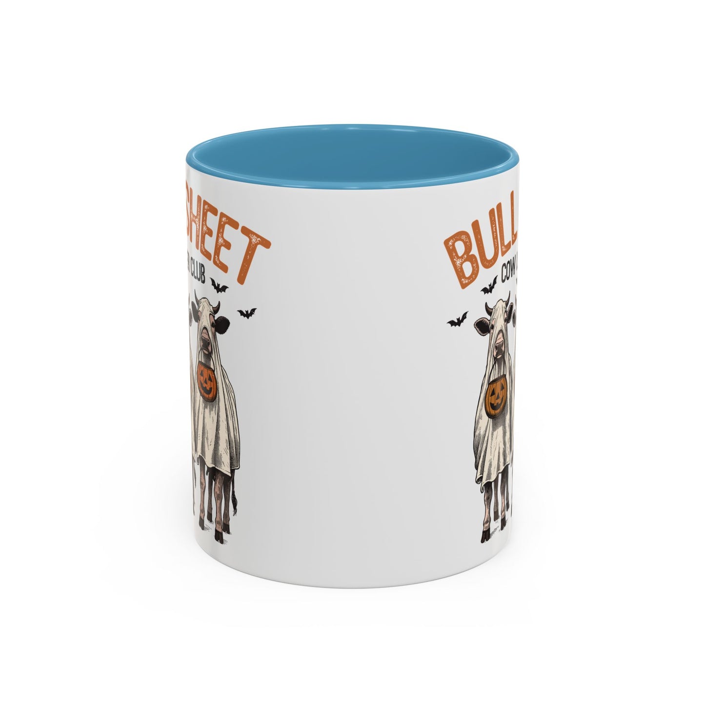 Bull Sheet Cow Lover Club Mug | Halloween Cow Design | Funny Ghost Cows Coffee Cup