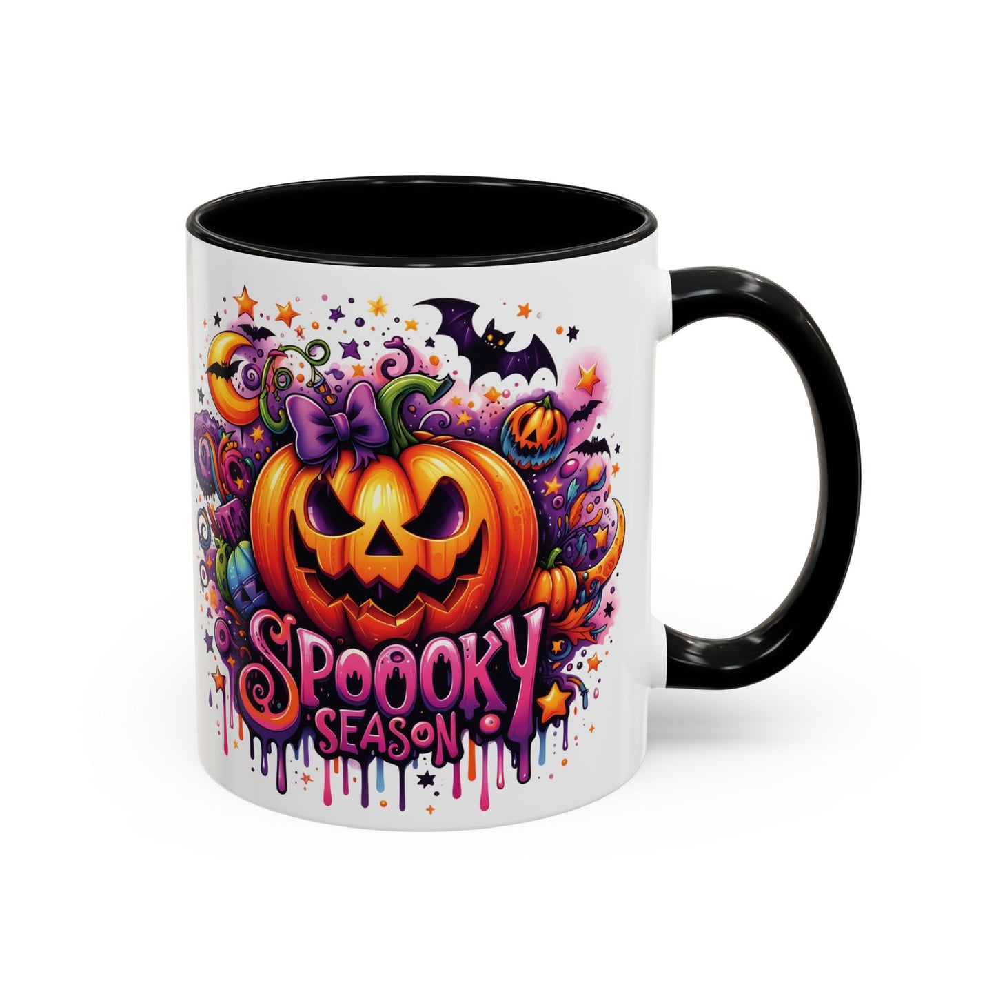 Spooky Season Halloween Mug | Colorful Jack-O'-Lantern Design | 11oz and 15oz Ceramic Coffee Cup