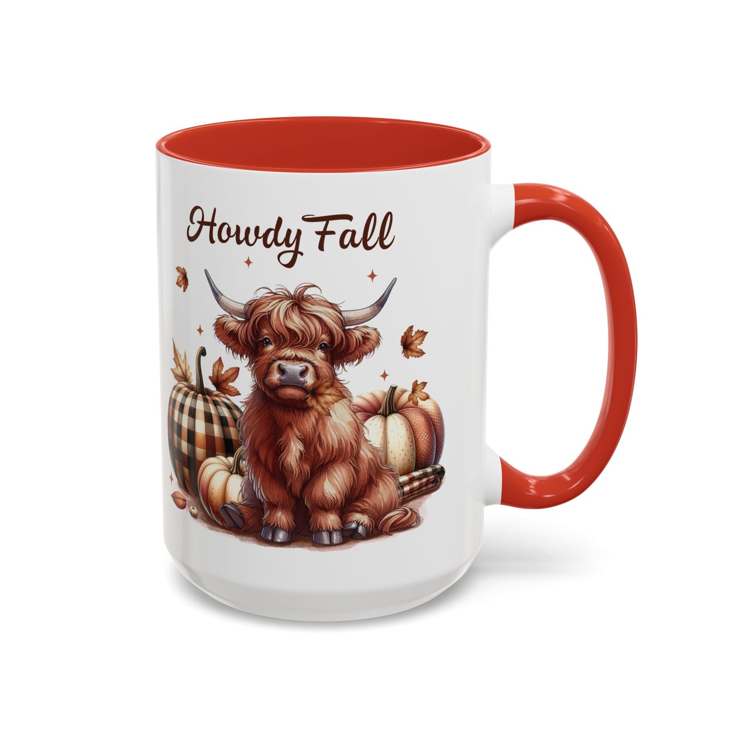 Howdy Fall Mug - Autumn Highland Cow Coffee Mug - White Ceramic Cup with Fall Design - Perfect Seasonal Fall Gift