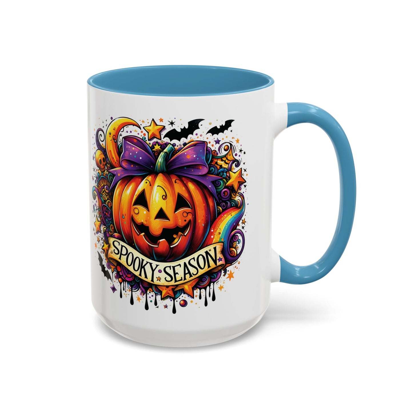 Spooky Season Halloween Mug | Colorful Pumpkin Design | 11oz and 15oz Ceramic Coffee Cup