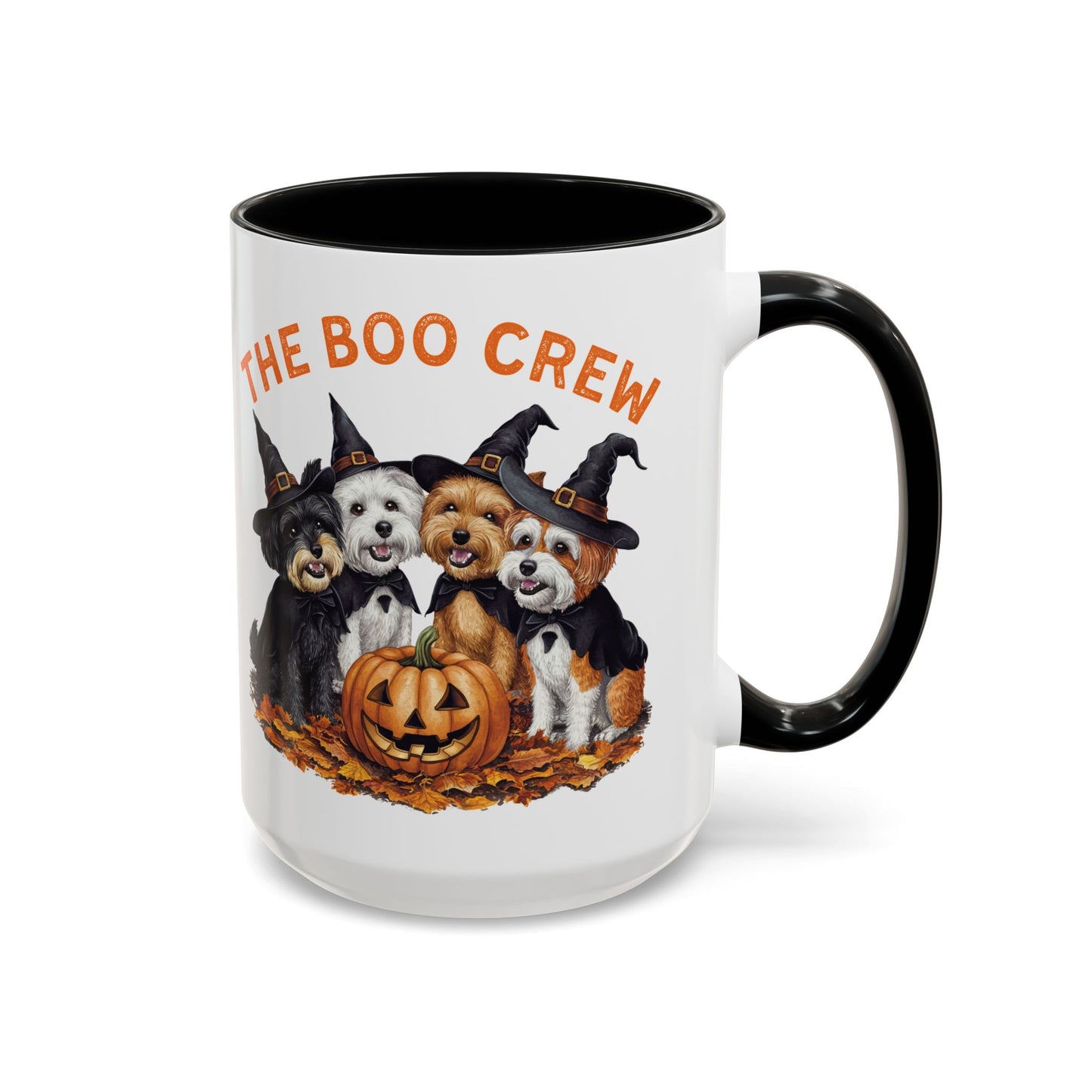 The Boo Crew Halloween Dog Mug | Adorable Dog Pack with Witch Hats | Spooky Fall Coffee Mug | Halloween Gift for Dog Lovers