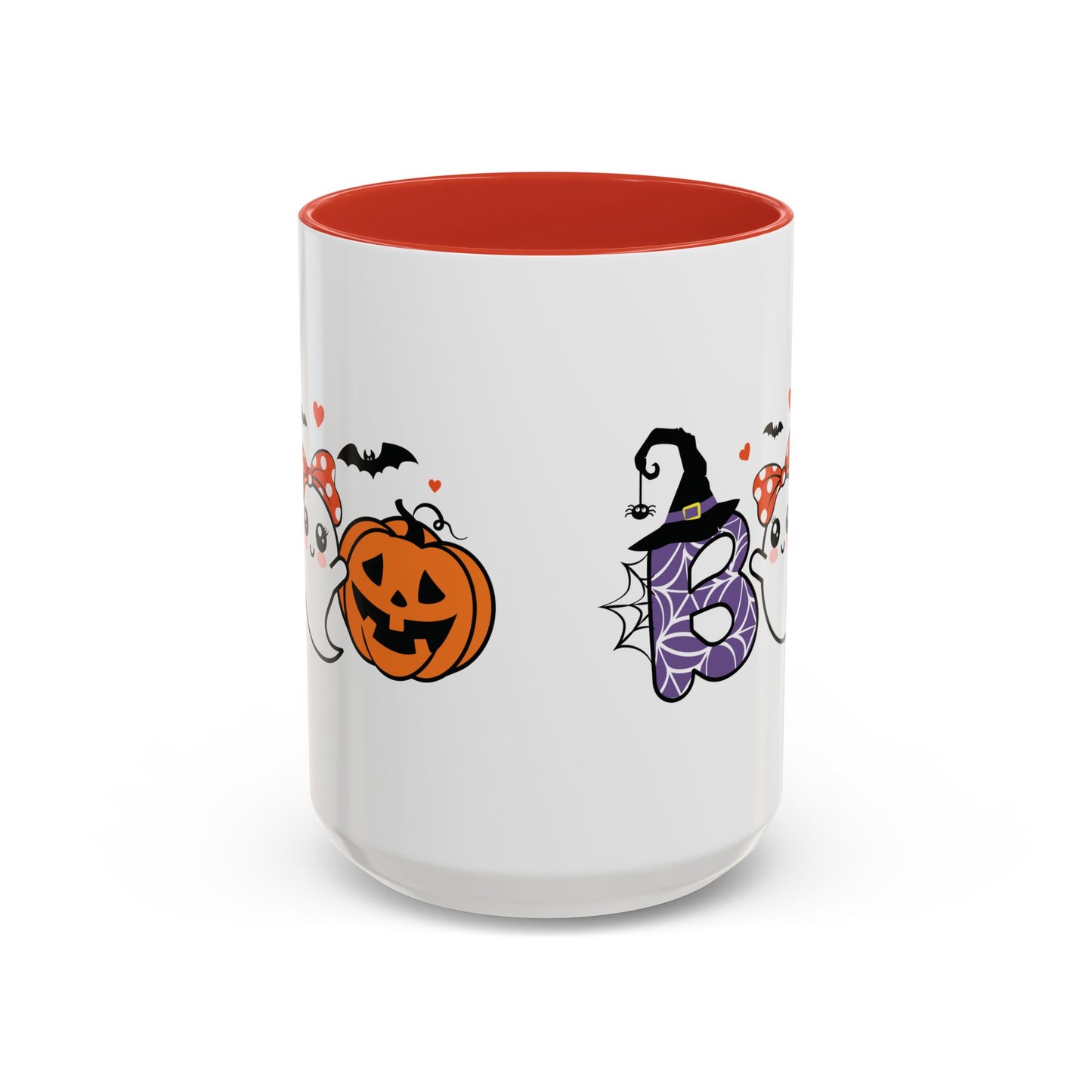 Cute Boo Halloween Mug | 11oz and 15oz Ceramic Coffee Cup | Adorable Ghost, Pumpkin and Witch Hat Design