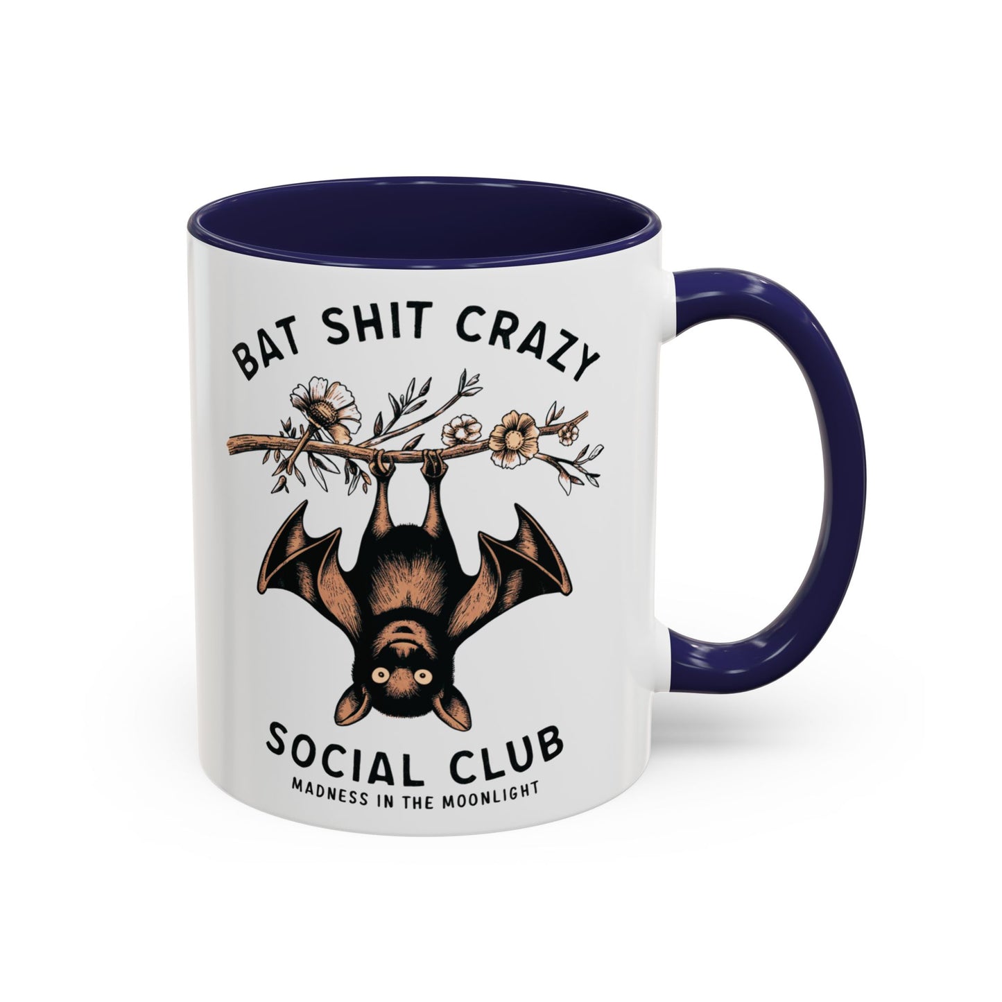 Bat Crazy Social Club Mug | Quirky Bat Design | Halloween Coffee Mug | Funny Halloween Drinkware