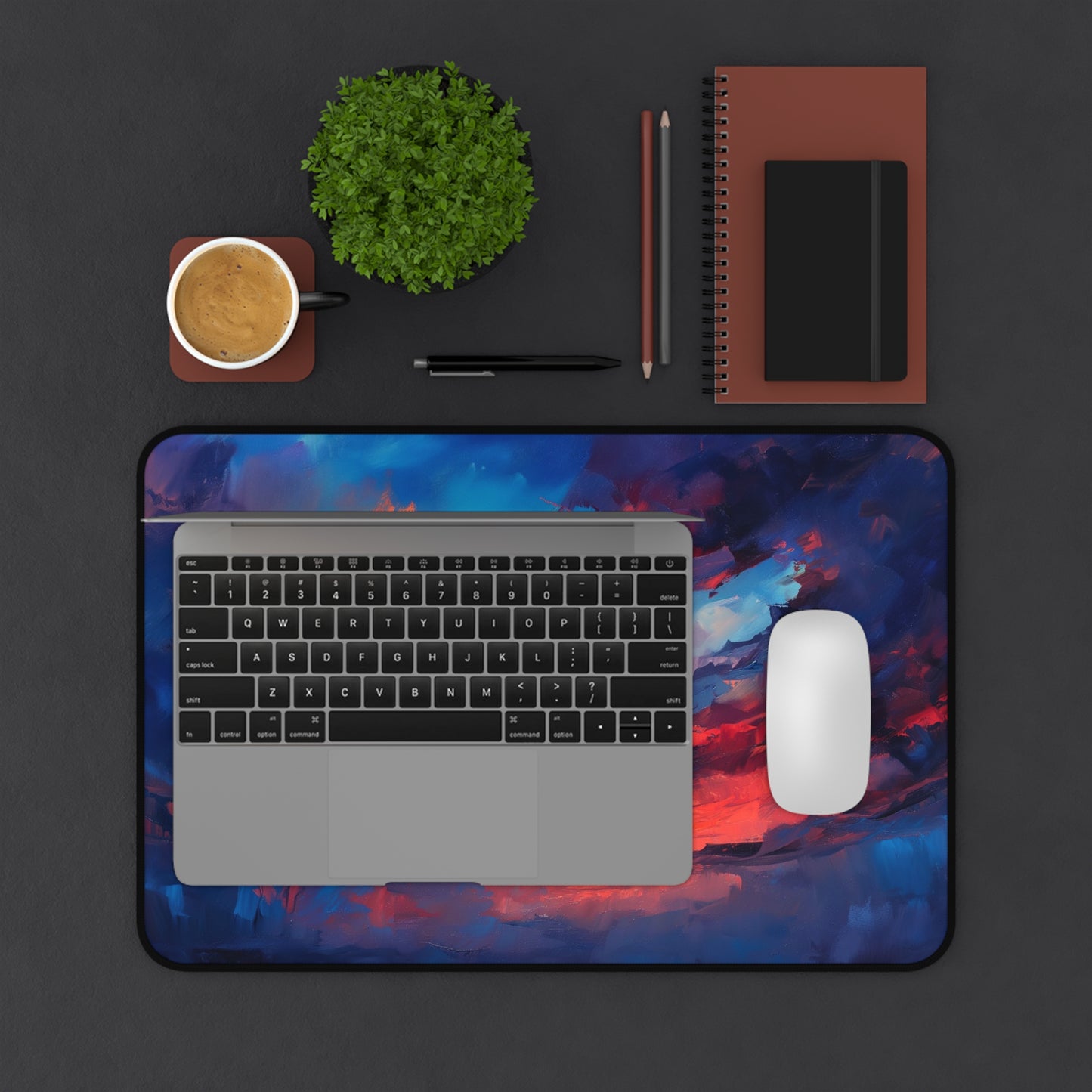 Vibrant Sunset Computer Desk Mat | Artistic Mouse Pad | Anti-Slip Neoprene Desk Mat for Home Office | 3 Sizes Available