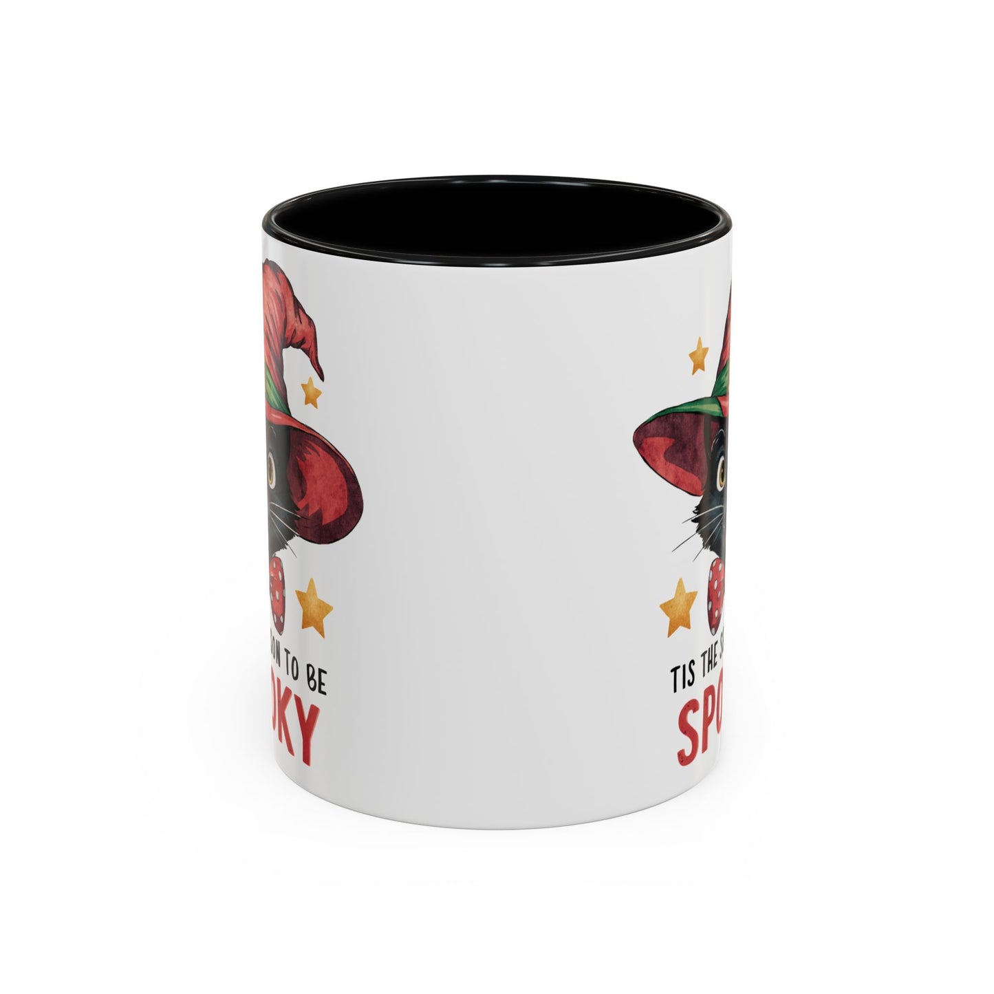 Tis the Season to Be Spooky Black Cat Mug | Halloween Cat in Witch Hat Design | Perfect Halloween Coffee Mug for Cat Lovers