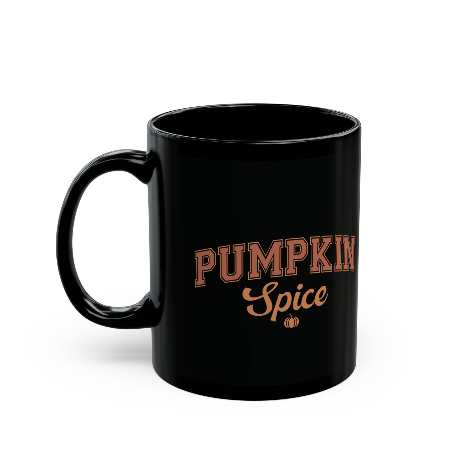 Pumpkin Spice Black Ceramic Mug - 11oz/15oz Fall Coffee Cup | Sleek Autumn Gift | Stylish Pumpkin Spice Mug