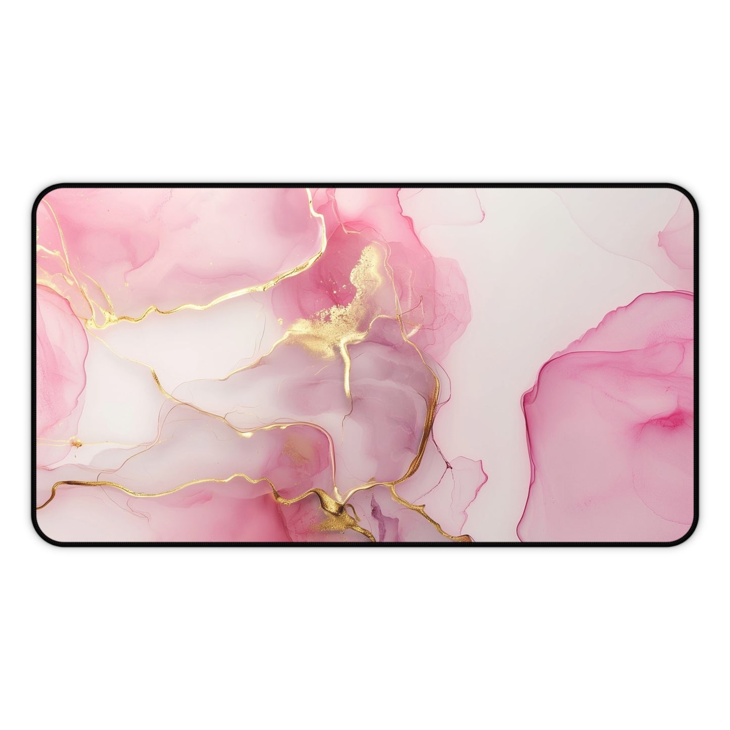 Marble Elegance Computer Desk Mat | Pink Marble Mouse Pad | Anti-Slip Neoprene Desk Mat for Home Office | 3 Sizes Available