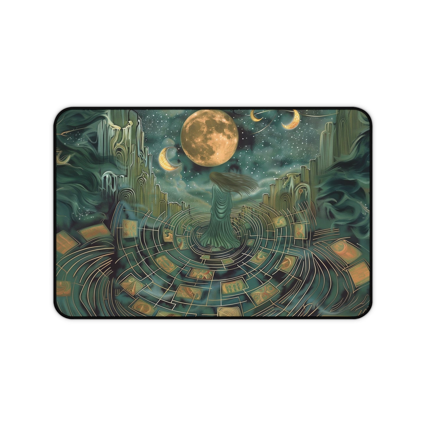 Mystical Moon Goddess Desk Mat | Enchanted Night Design | Neoprene | Anti-Slip | 3 Sizes | Office Decor