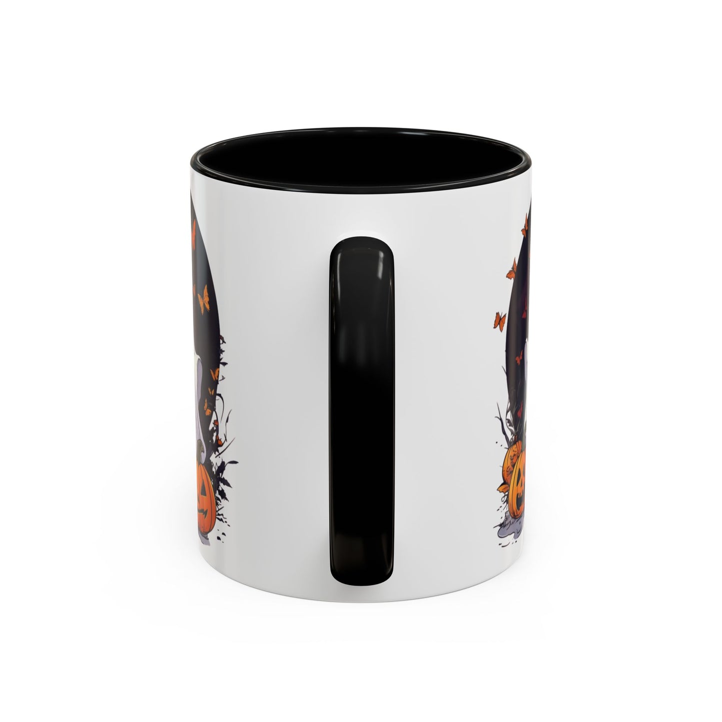 Halloween Ghost Mug - Cute Pumpkin Coffee Cup - White Ceramic Mug with Red Accent - Perfect Spooky Gift - 11oz & 15oz - BPA Free