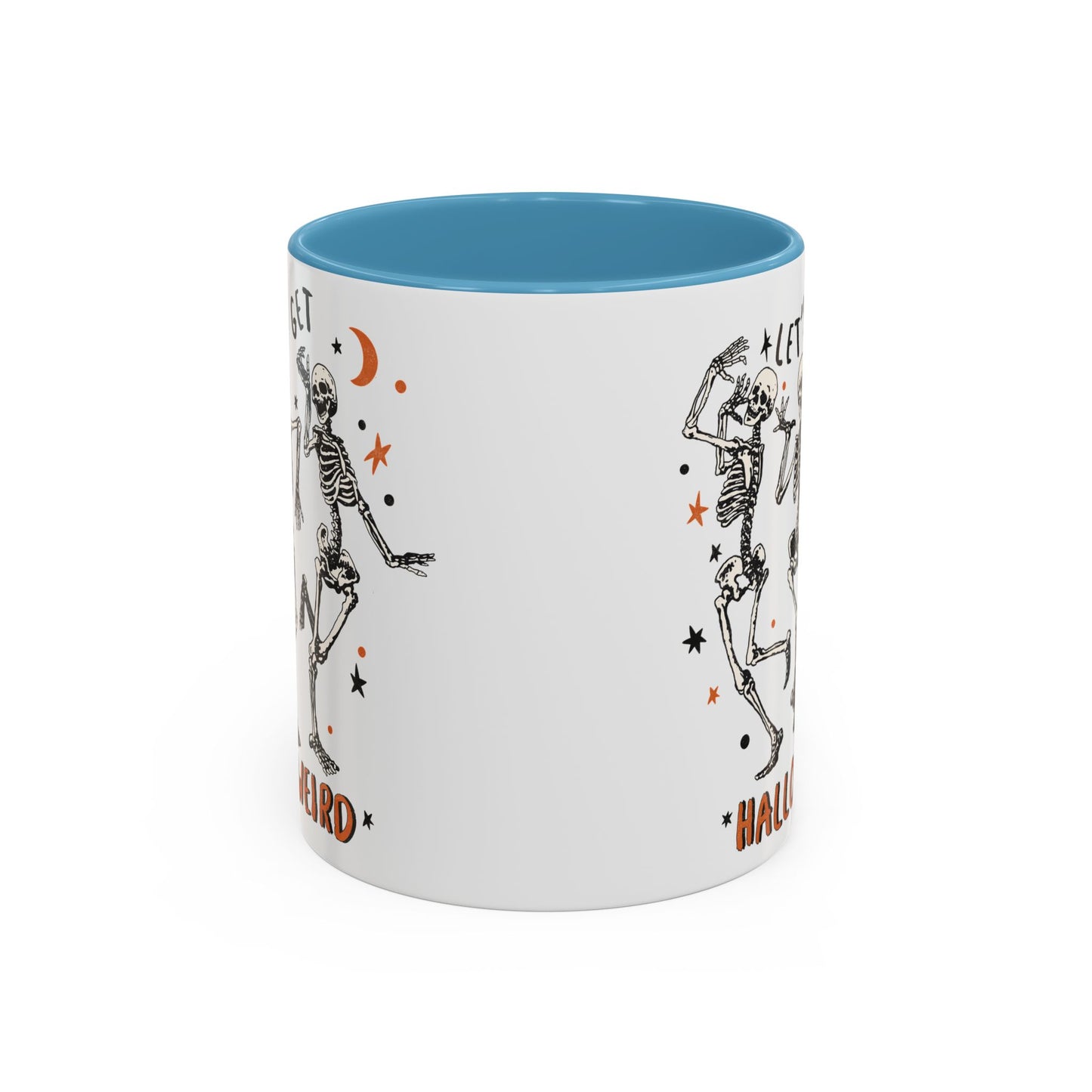 Lets Get Halloweird Halloween Mug | Dancing Skeleton Design | Funny Spooky Coffee Mug | Fall Drinkware | Unique Halloween Gift