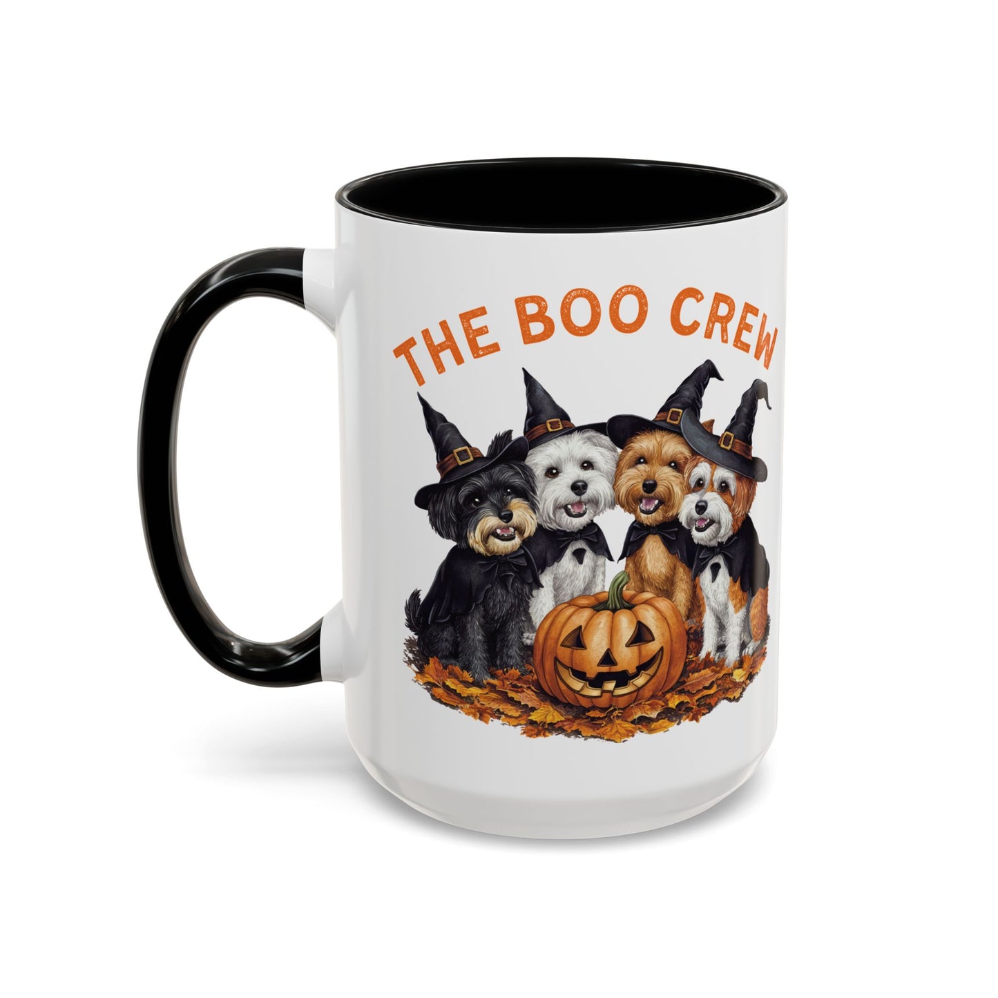 The Boo Crew Halloween Dog Mug | Adorable Dog Pack with Witch Hats | Spooky Fall Coffee Mug | Halloween Gift for Dog Lovers