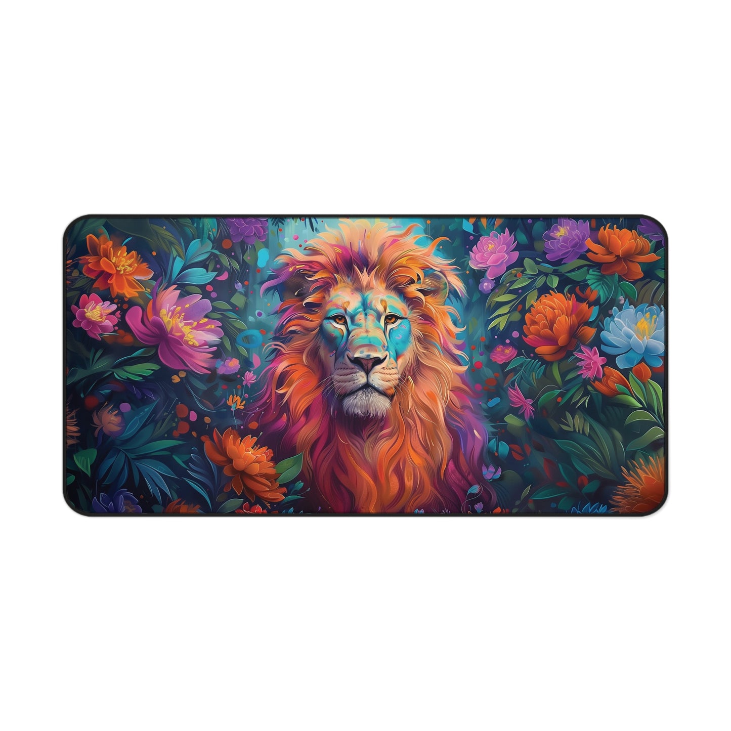 Colorful Lion Desk Mat | Neoprene | Anti-Slip | 3 Sizes