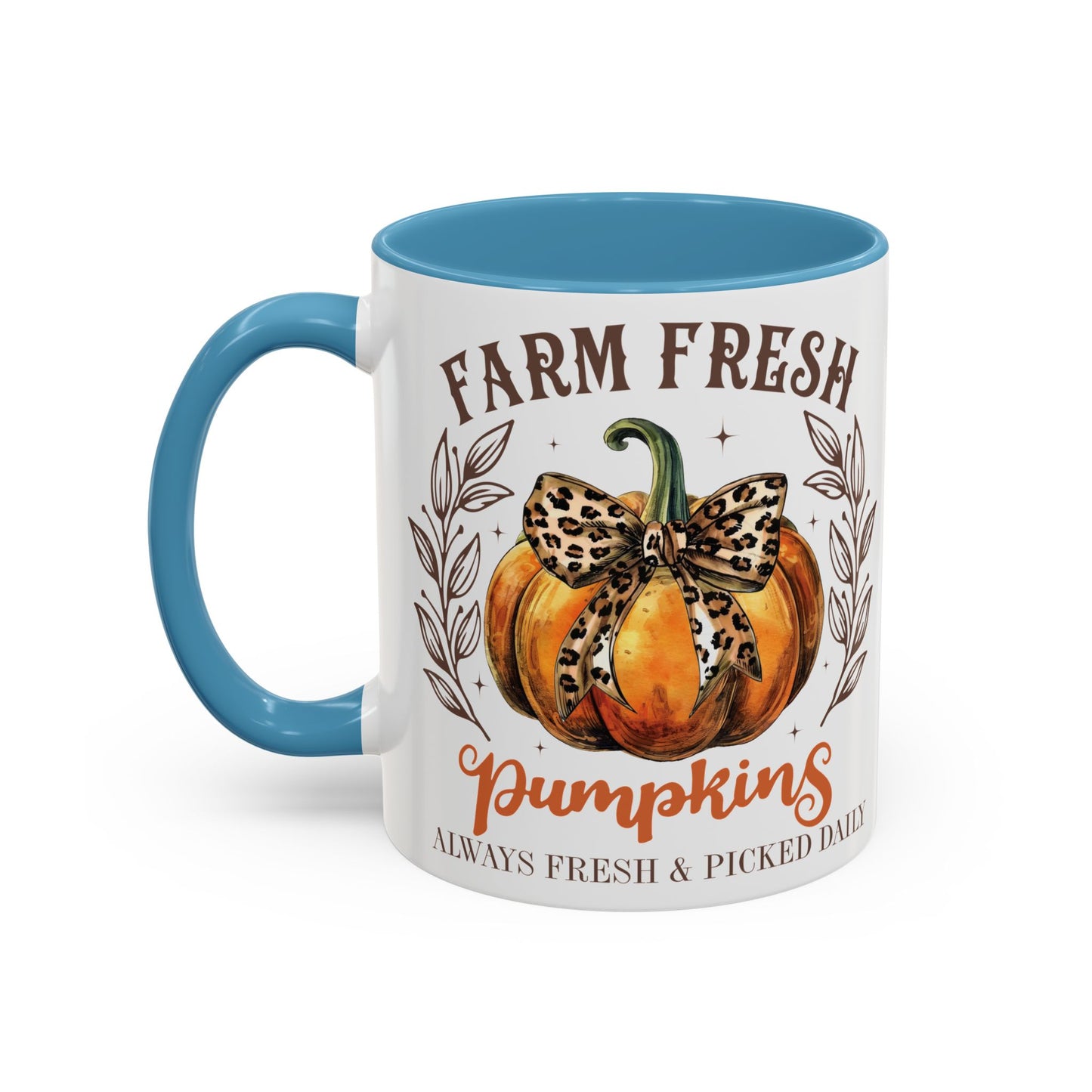 Farm Fresh Pumpkins Fall Mug | 11oz and 15oz Ceramic Coffee Cup | Rustic Autumn Pumpkin Design