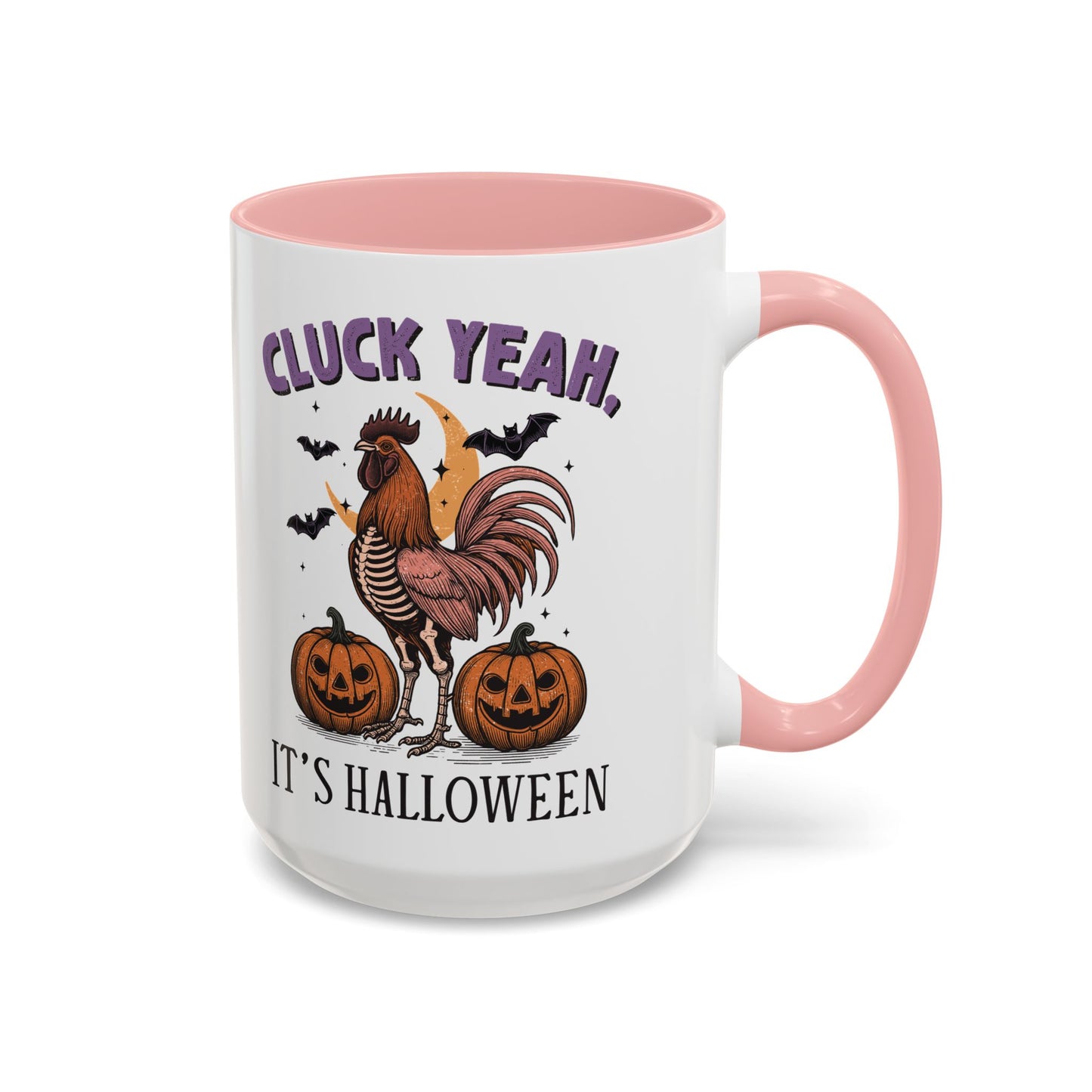 Cluck Yeah, It's Halloween Mug | Funny Rooster Halloween Coffee Cup | Spooky Chicken Design