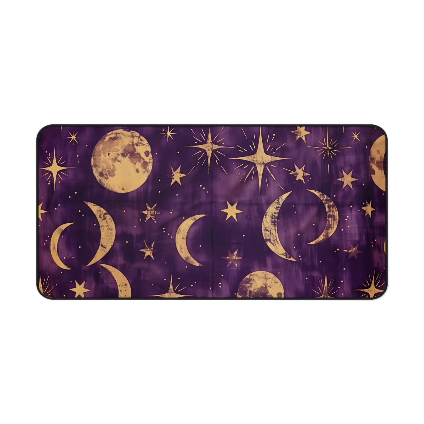 Celestial Dreams Computer Desk Mat | Moon and Stars Mouse Pad | Anti-Slip Neoprene Desk Mat for Home Office | 3 Sizes Available