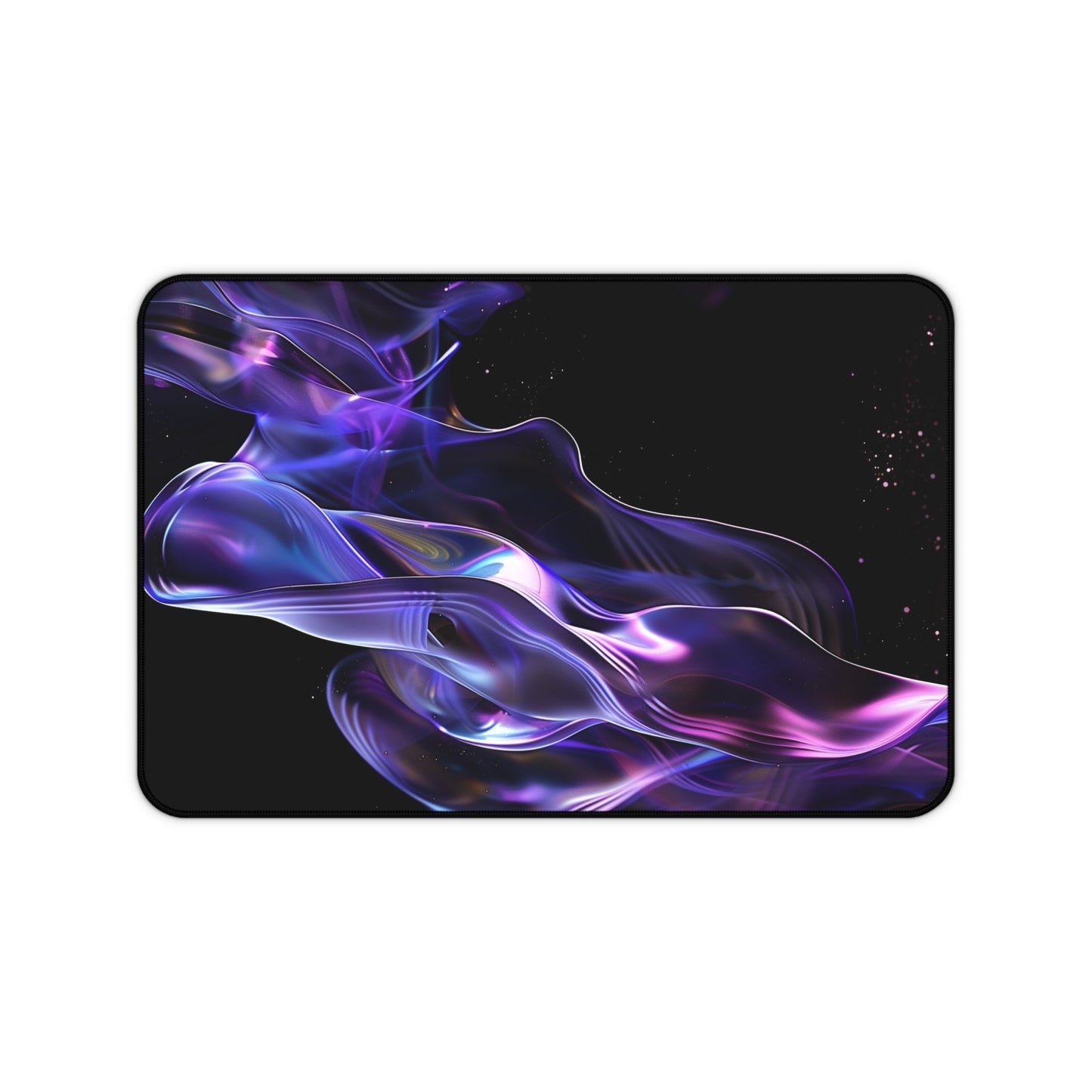 Cosmic Wave Computer Desk Mat | Abstract Neon Mouse Pad | Anti-Slip Neoprene Desk Mat for Home Office | 3 Sizes Available