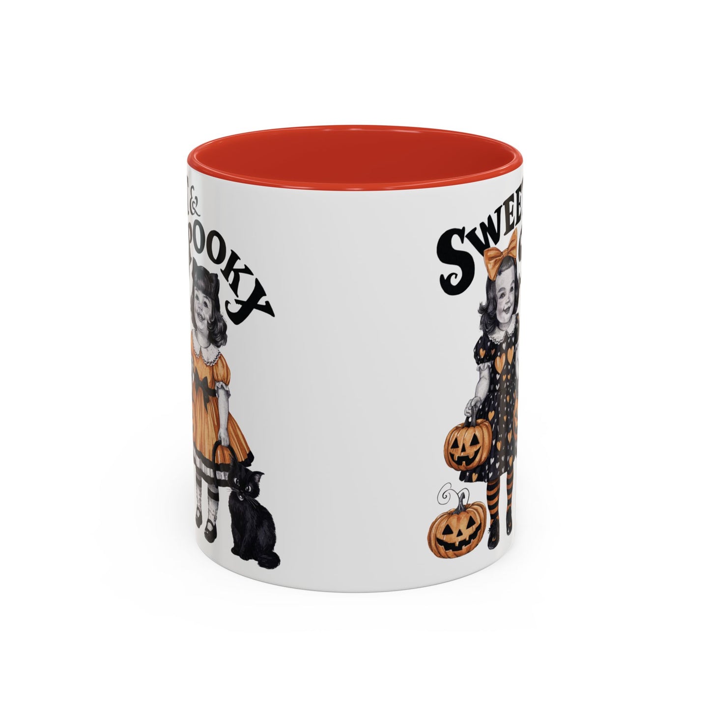 Sweet & Spooky Halloween Mug | Vintage Doll and Pumpkin Design | Cute Halloween Coffee Mug | Fall Drinkware | Trick or Treat Gift