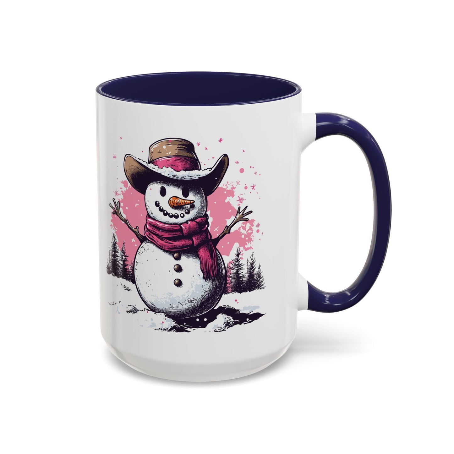 Cowboy Snowman Ceramic Mug - Festive Western Holiday Design - Perfect for Christmas and Winter Fun