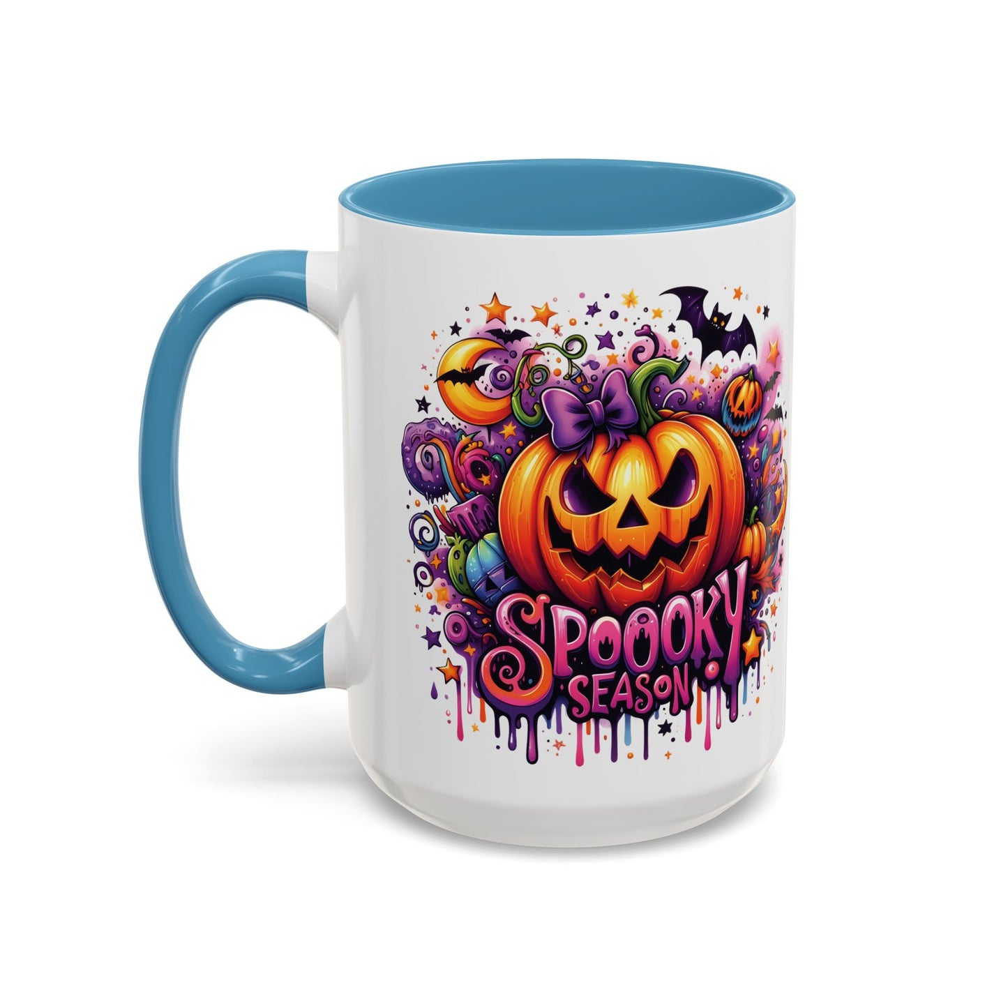 Spooky Season Halloween Mug | Colorful Jack-O'-Lantern Design | 11oz and 15oz Ceramic Coffee Cup