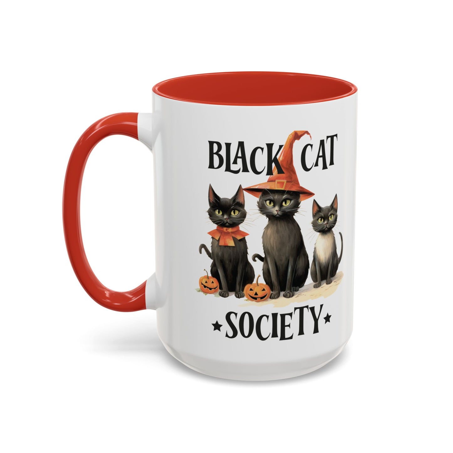 Black Cat Society Halloween Mug | Cute Black Cat Coffee Mug | Halloween Fall Drinkware | Witchy Cat Design