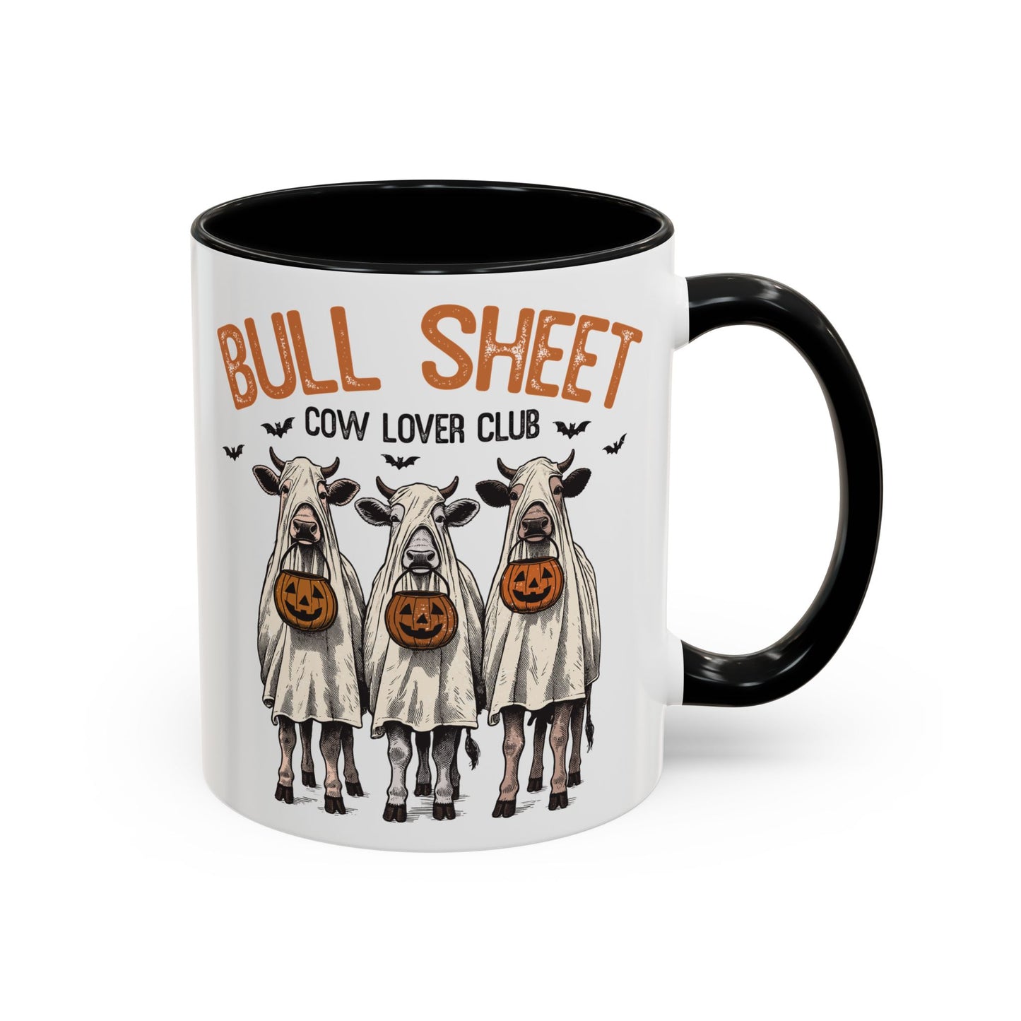 Bull Sheet Cow Lover Club Mug | Halloween Cow Design | Funny Ghost Cows Coffee Cup