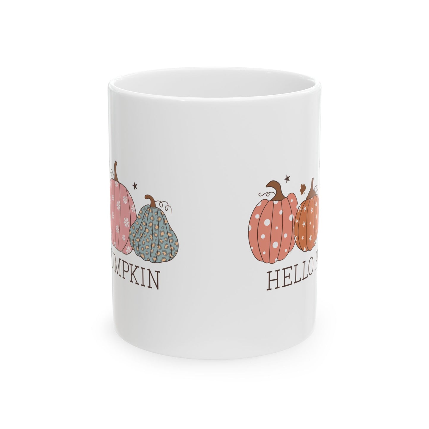 Hello Pumpkin Ceramic Mug - Cute Fall Pumpkin Design - Perfect for Autumn Lovers