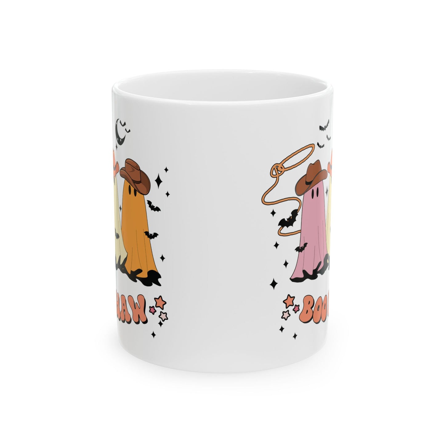 Boo Haw Ghost Mug | Cowboy Halloween Coffee Cup | Western Spooky Mug