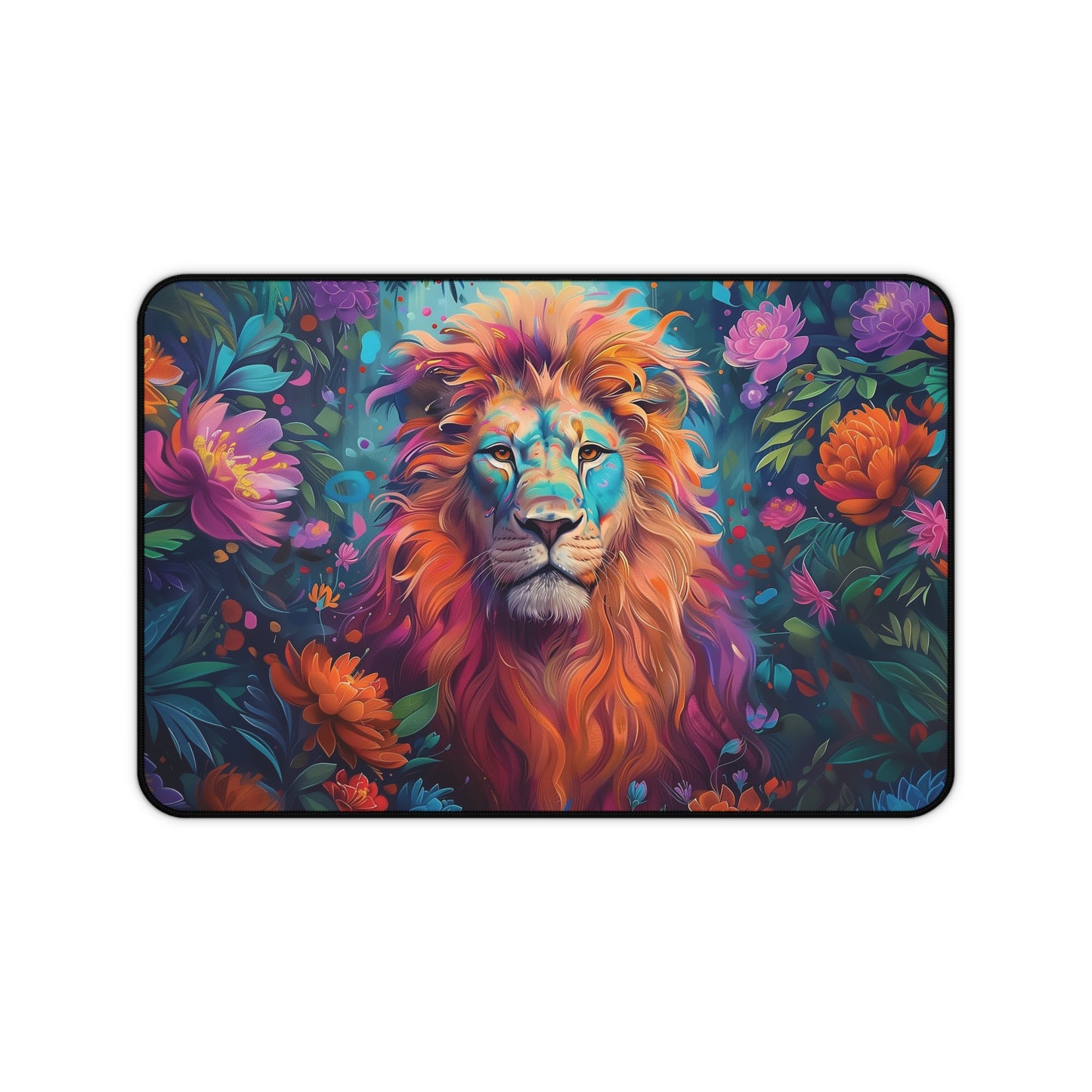 Colorful Lion Desk Mat | Neoprene | Anti-Slip | 3 Sizes