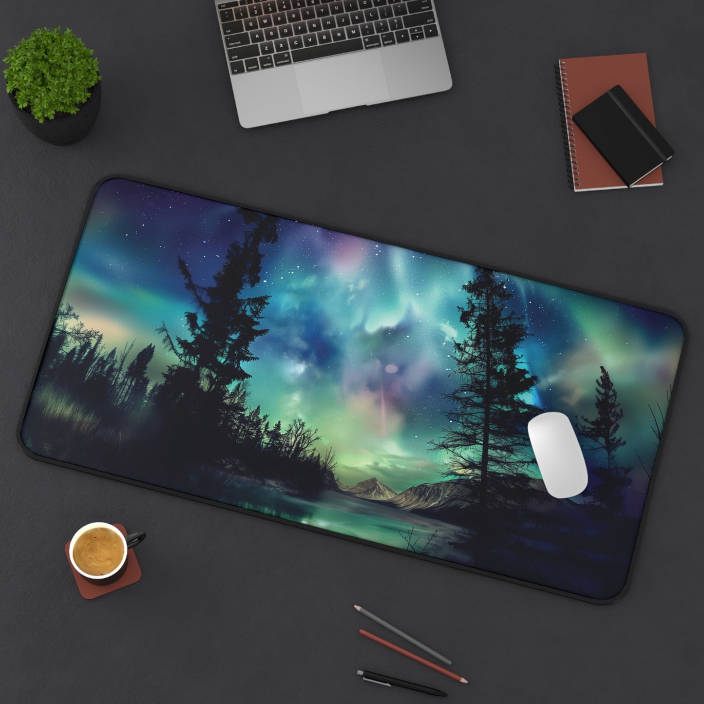 Northern Lights Desk Mat | Gaming Mouse Pad | Neoprene | Anti-Slip | 3 Sizes Available