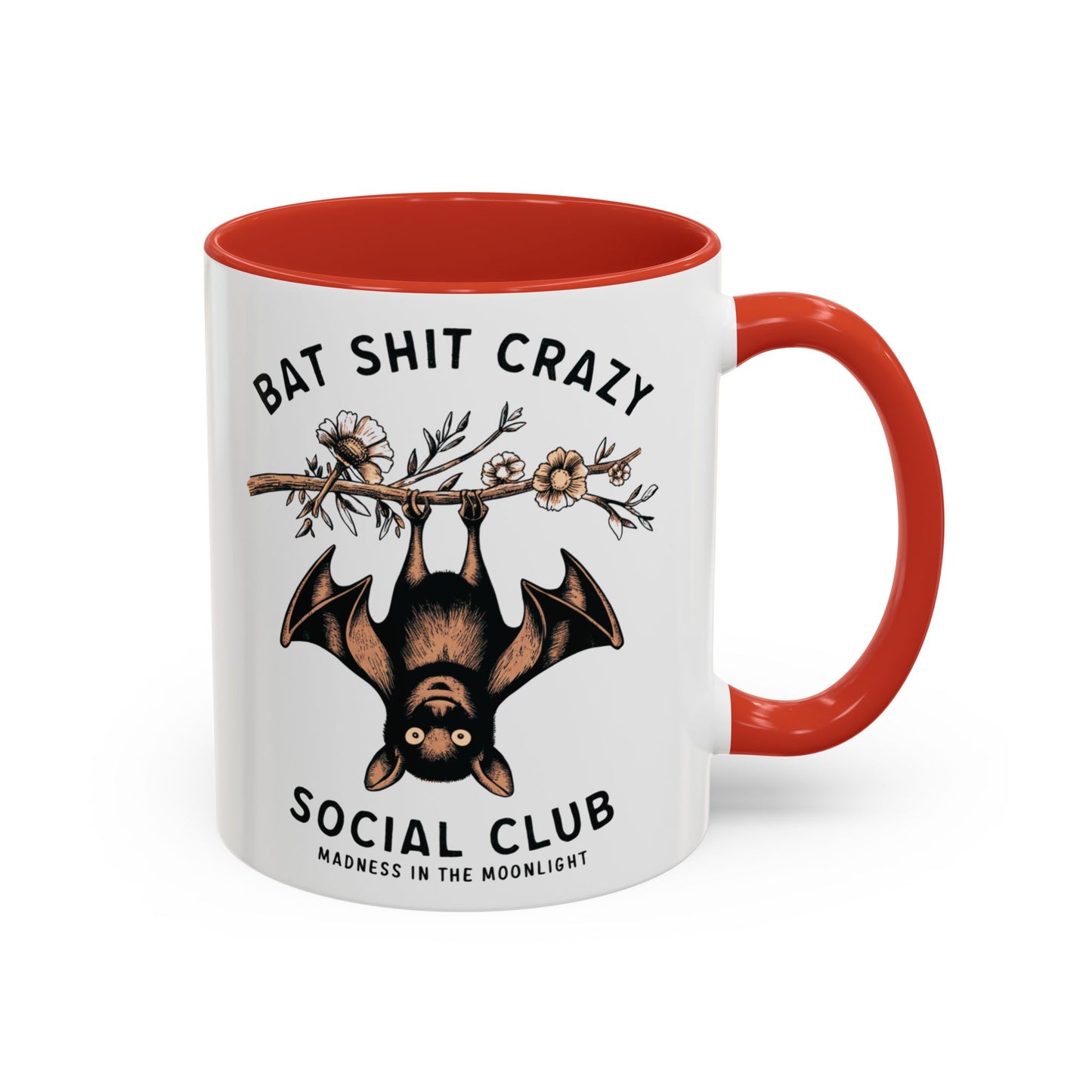 Bat Crazy Social Club Mug | Quirky Bat Design | Halloween Coffee Mug | Funny Halloween Drinkware