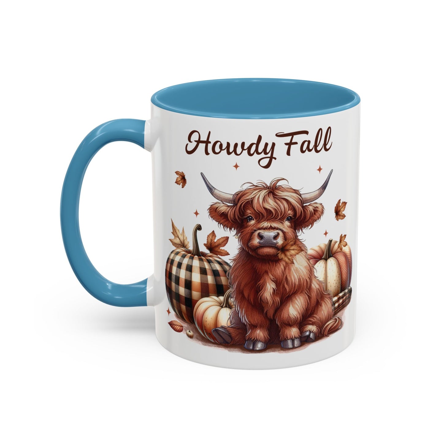 Howdy Fall Mug - Autumn Highland Cow Coffee Mug - White Ceramic Cup with Fall Design - Perfect Seasonal Fall Gift