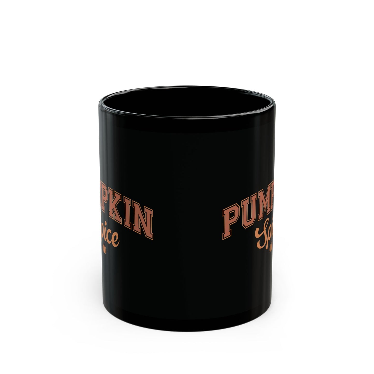 Pumpkin Spice Black Ceramic Mug - 11oz/15oz Fall Coffee Cup | Sleek Autumn Gift | Stylish Pumpkin Spice Mug