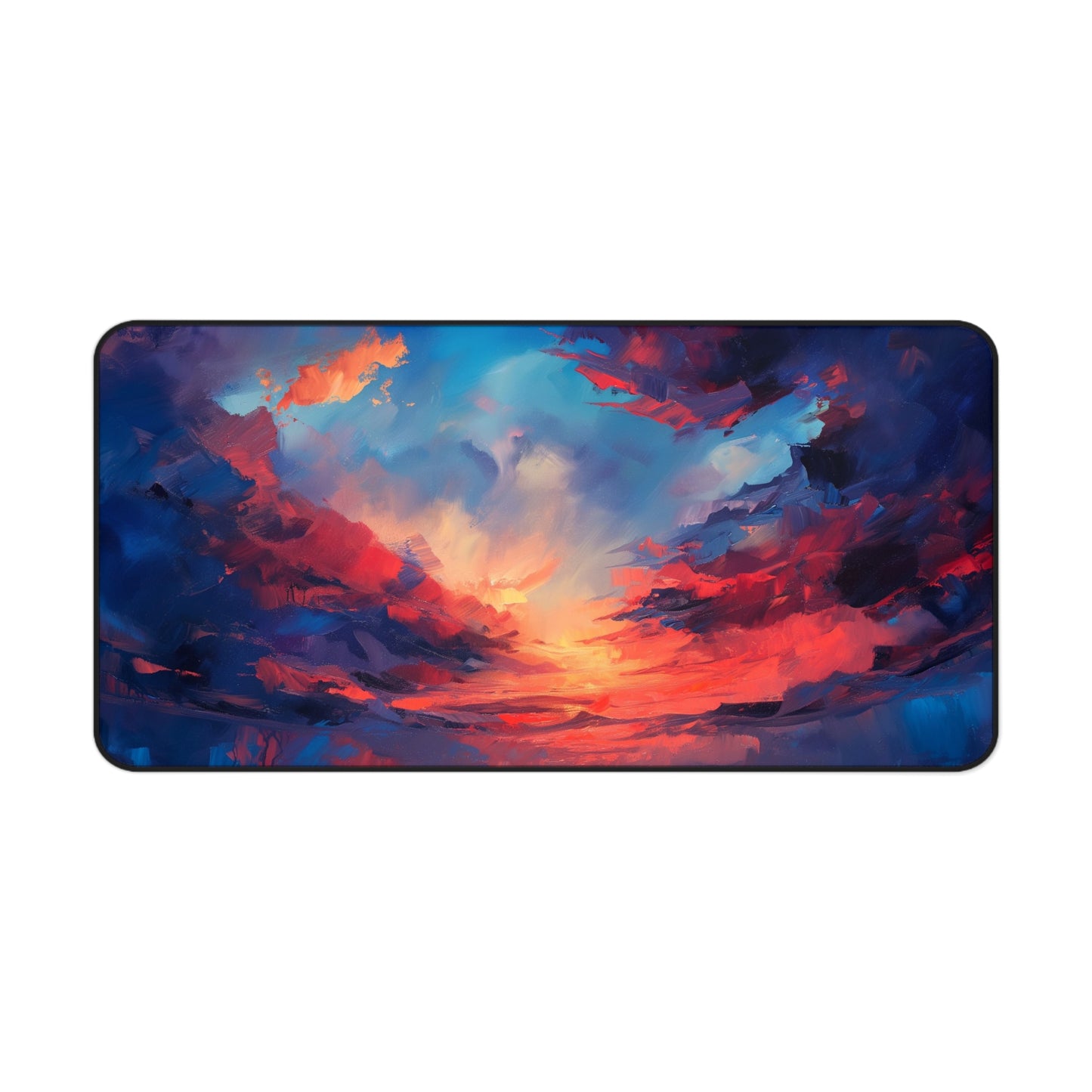 Vibrant Sunset Computer Desk Mat | Artistic Mouse Pad | Anti-Slip Neoprene Desk Mat for Home Office | 3 Sizes Available