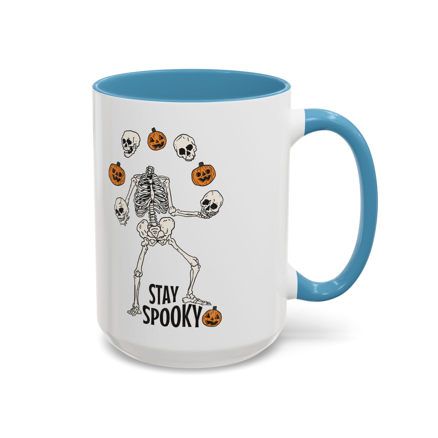 Stay Spooky Halloween Mug | Juggling Skeleton Design | Funny Halloween Coffee Mug | Fall Drinkware