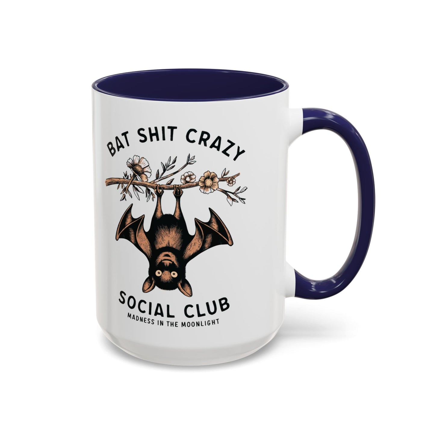 Bat Crazy Social Club Mug | Quirky Bat Design | Halloween Coffee Mug | Funny Halloween Drinkware