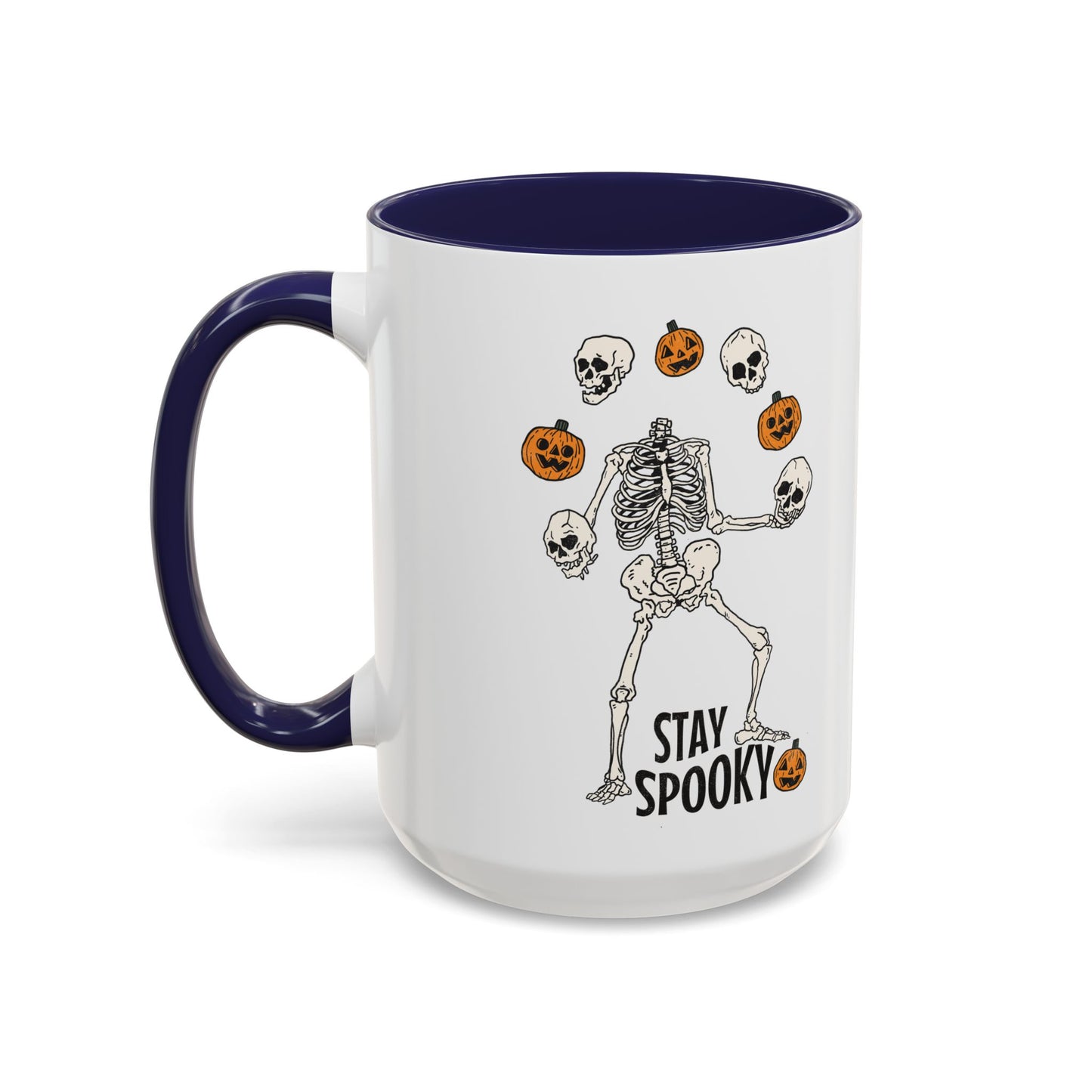 Stay Spooky Halloween Mug | Juggling Skeleton Design | Funny Halloween Coffee Mug | Fall Drinkware