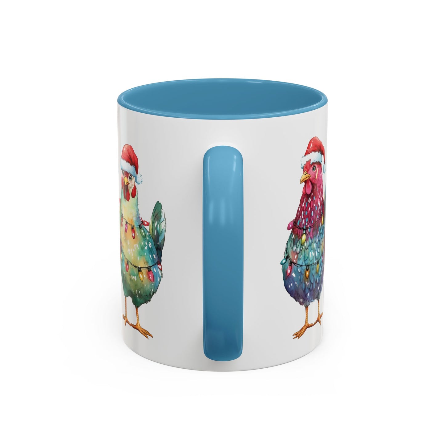 Christmas Chickens Mug - Festive Holiday Chicken Trio Design - Perfect for Farmhouse Christmas Decor