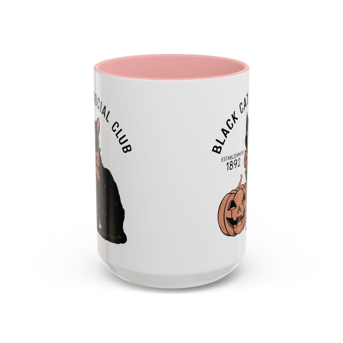 Black Cat Social Club Mug | Halloween Cat and Pumpkin Design | Spooky Coffee Mug | Fall Drinkware Gift