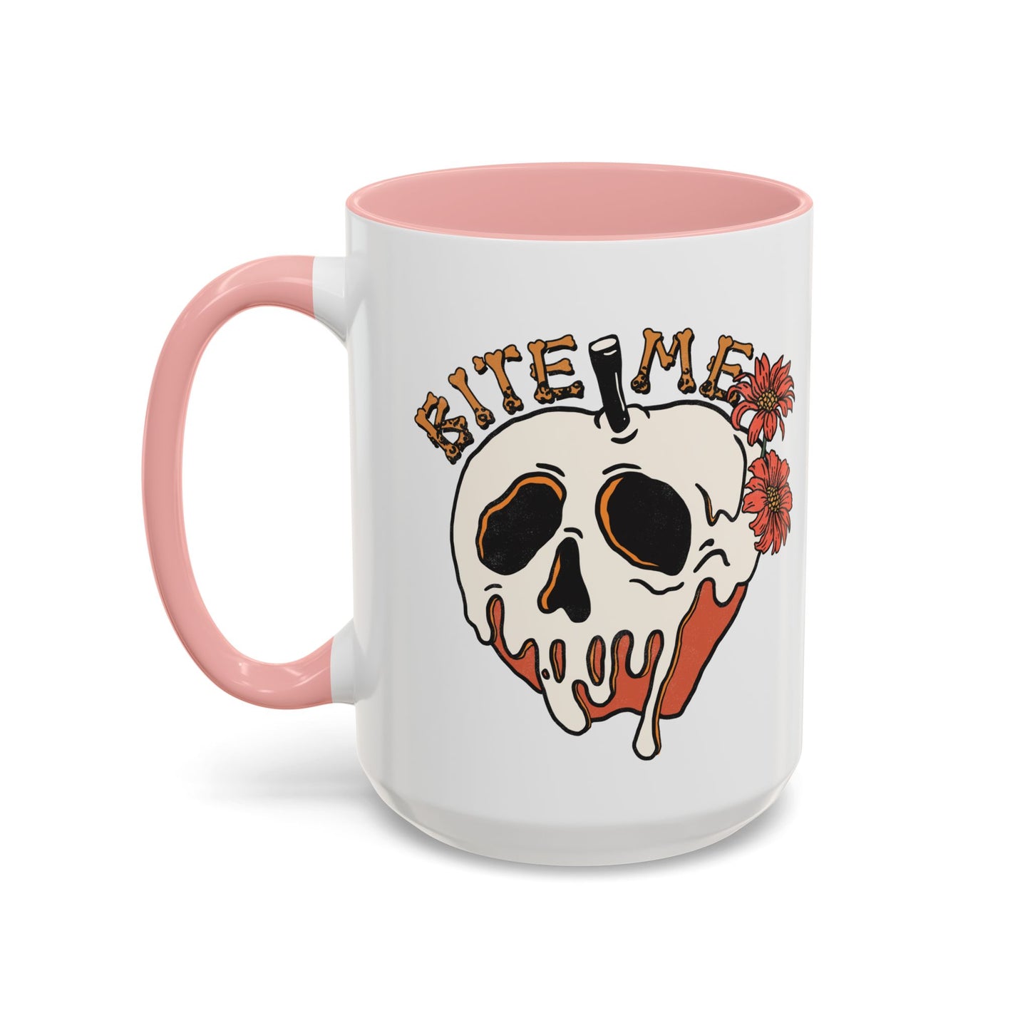 Bite Me Halloween Mug | Poison Apple Skull Design | Spooky Coffee Mug | Fall Drinkware | Gothic Gift Idea