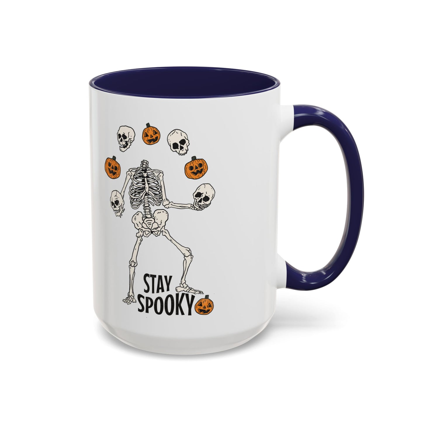 Stay Spooky Halloween Mug | Juggling Skeleton Design | Funny Halloween Coffee Mug | Fall Drinkware