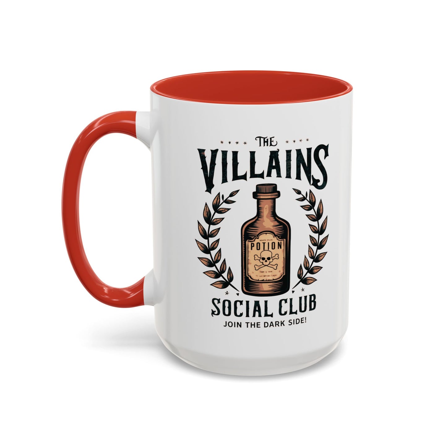 Villains Social Club Mug | Halloween Potion Bottle Design | Join the Dark Side Coffee Mug | Spooky Fall Drinkware