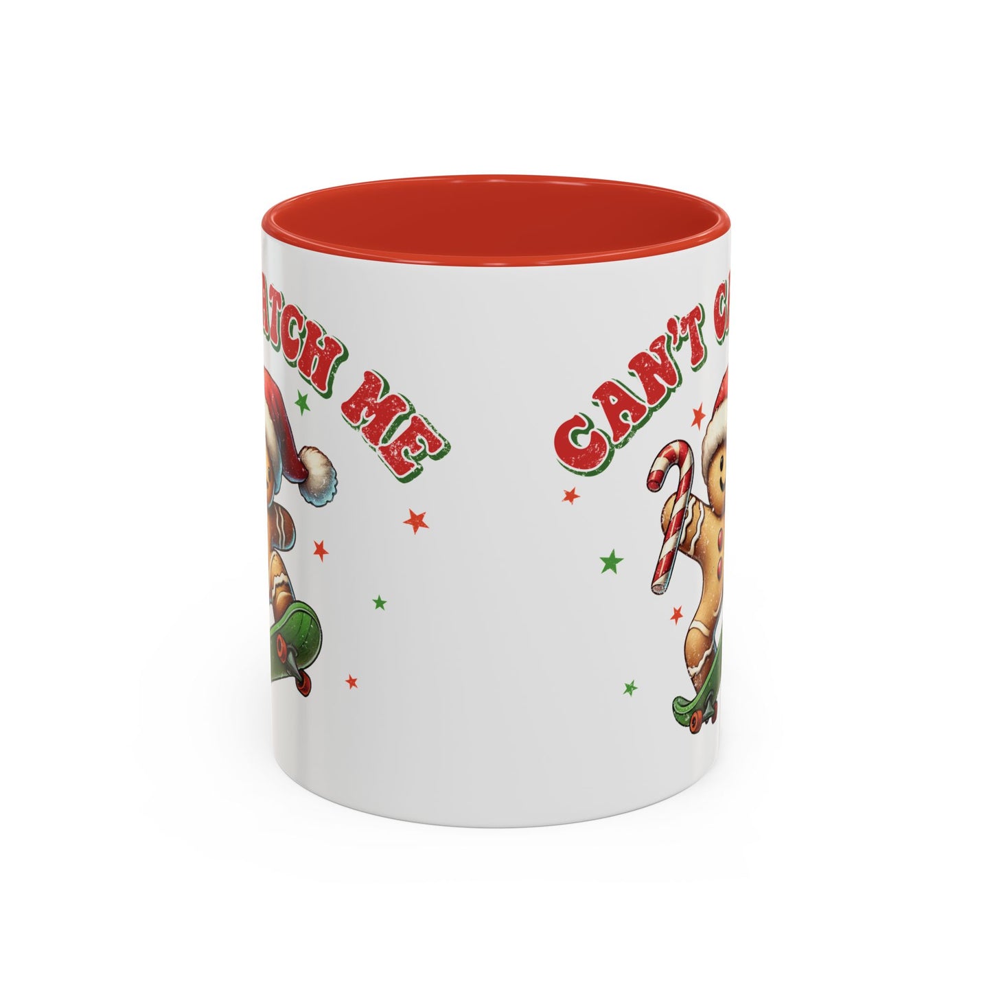 Can't Catch Me Gingerbread Mug - Fun Holiday Skateboarding Gingerbread Design - Perfect for Christmas Cheer