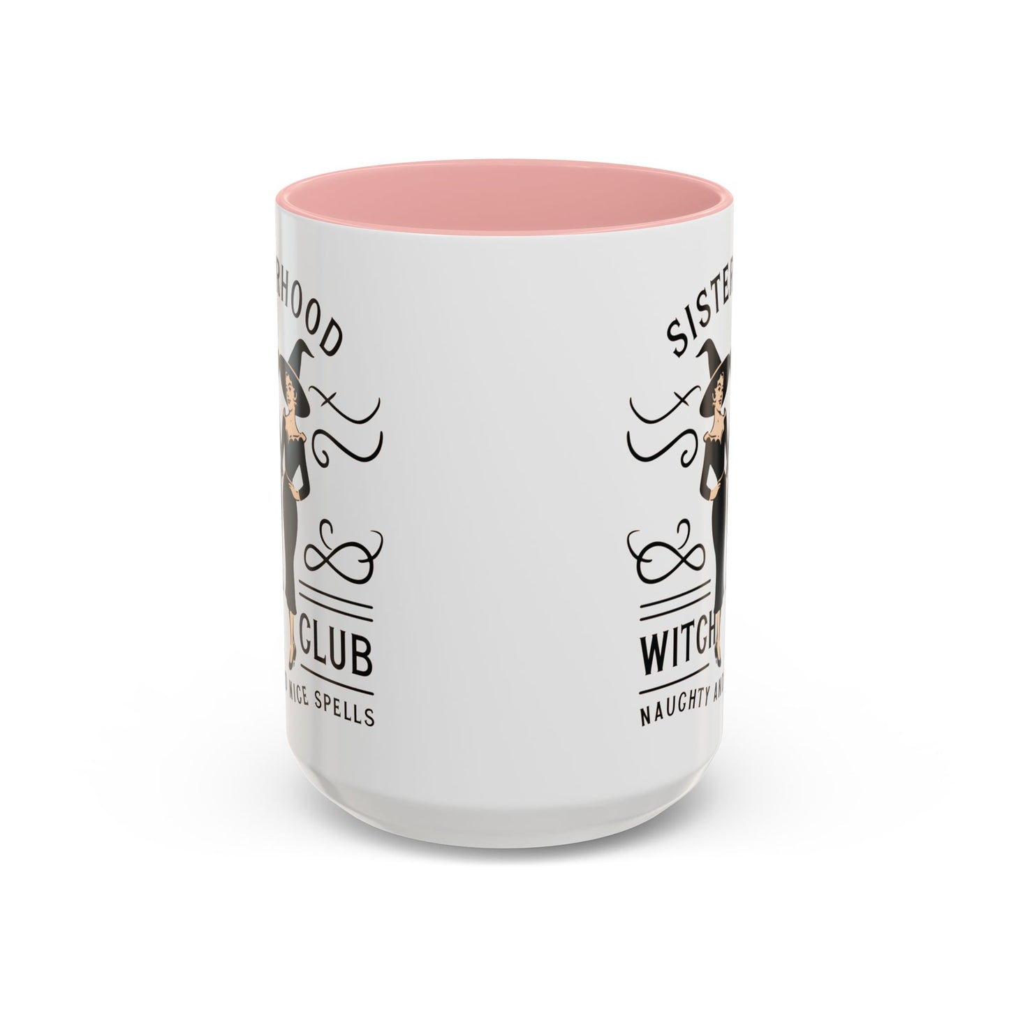 Sisterhood Witch Club Mug | Vintage Witch Design | Halloween Coffee Mug | Naughty and Nice Spells | Witchy Drinkware