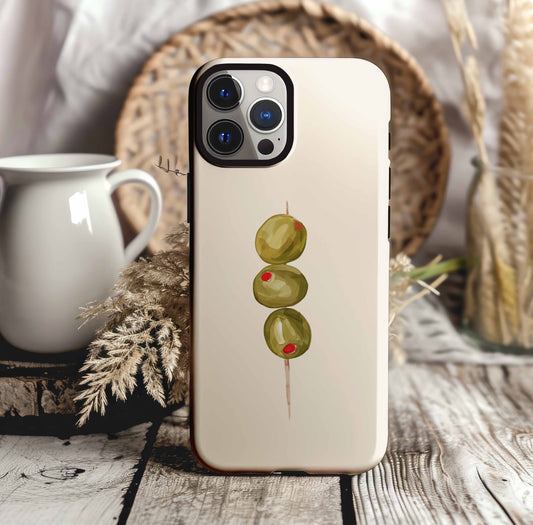 Olive Skewer iPhone Case – Slim, Tough, and Magnetic Tough Options