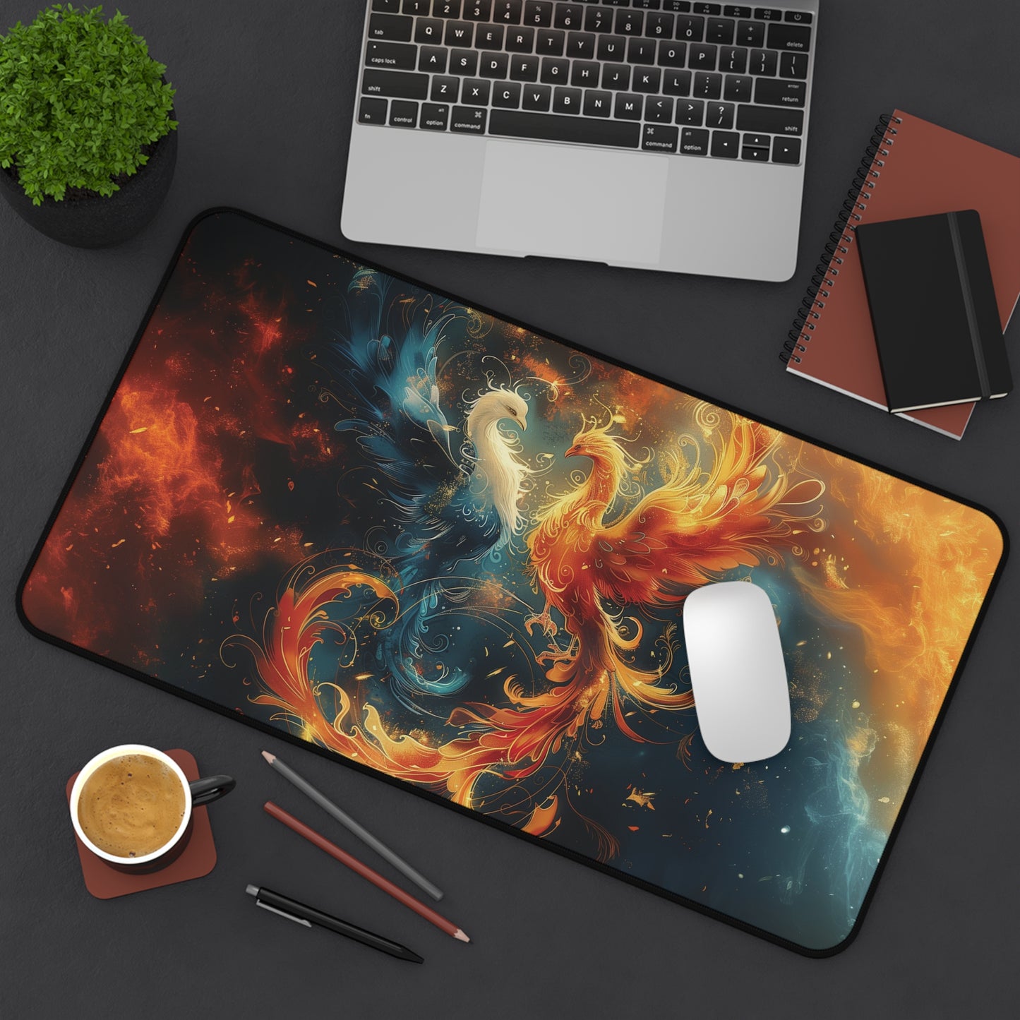 Phoenix Fire and Ice Mousepad, Gaming Mousepad, Large Mousepad, Keyboard Mouse Mat, Desk Pad for Work Game Home XL 3 Sizes